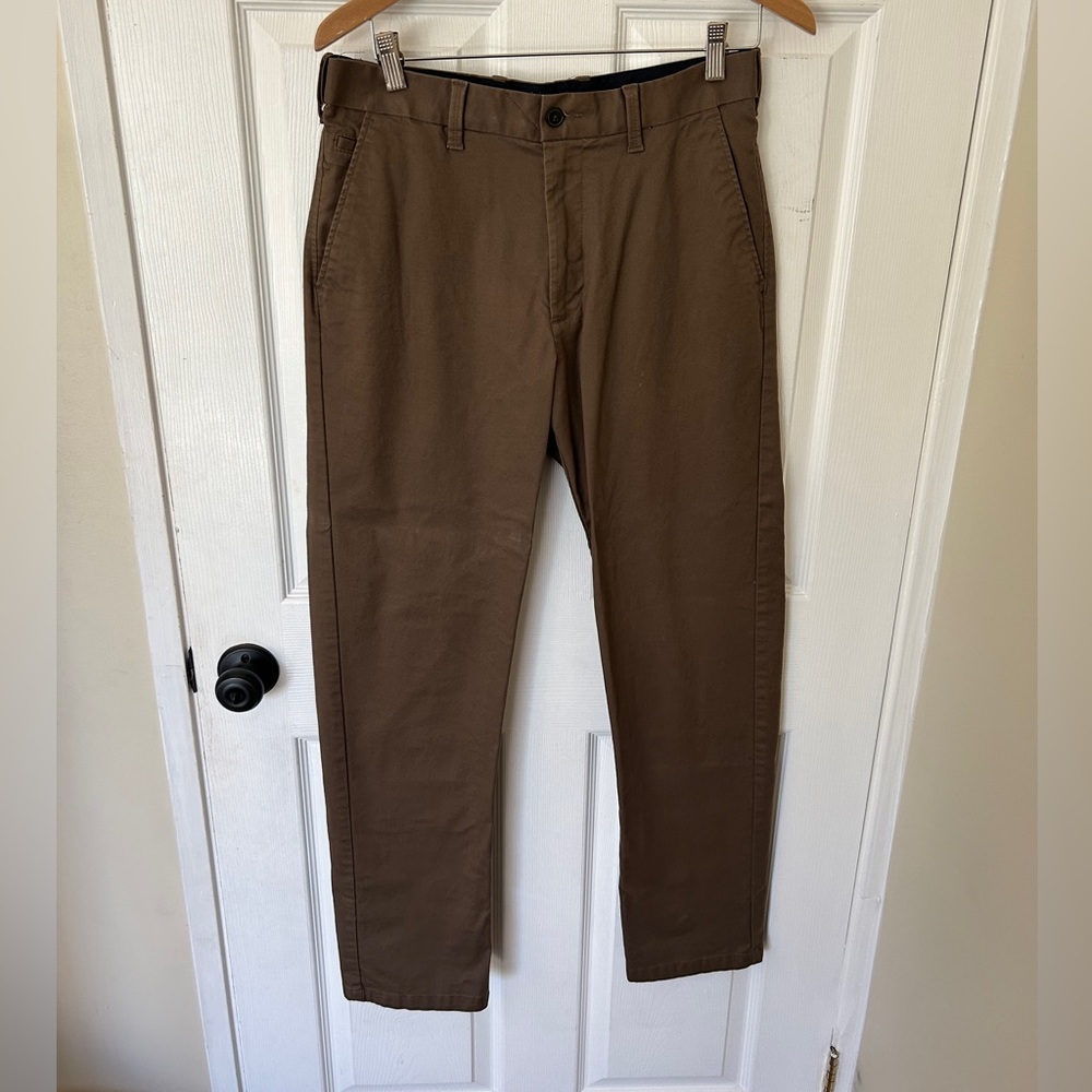 Blue Harbor Mark & Spencer Men Mocha Regular Fit Solid Trousers
